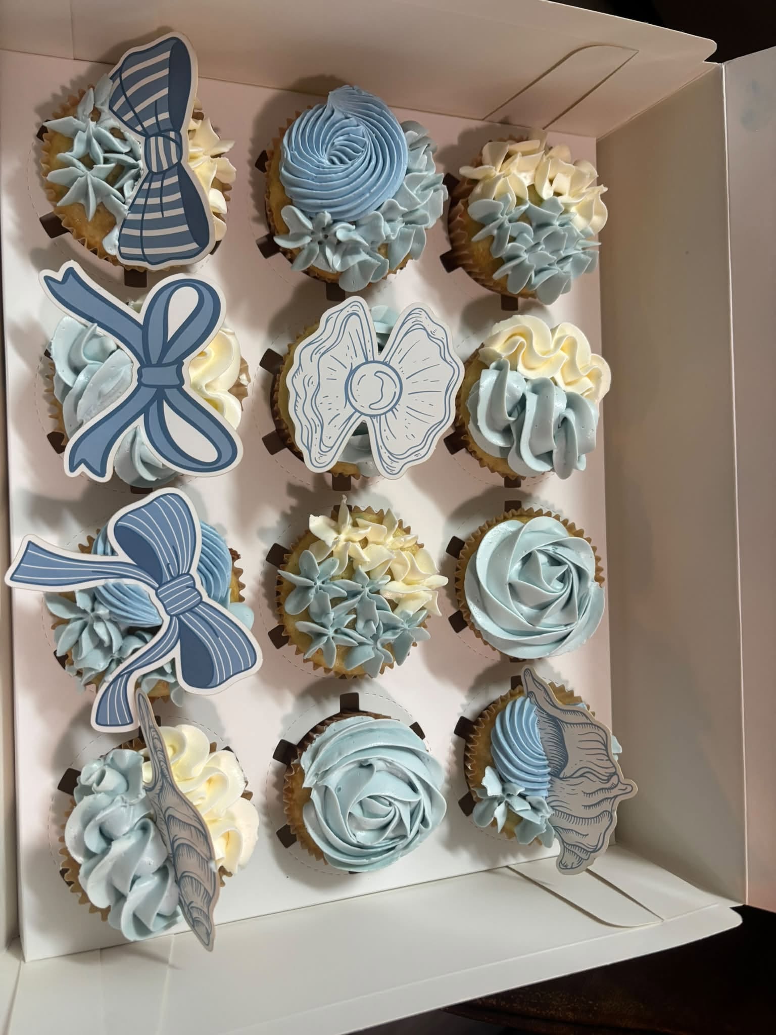 Themed blue cupcakes